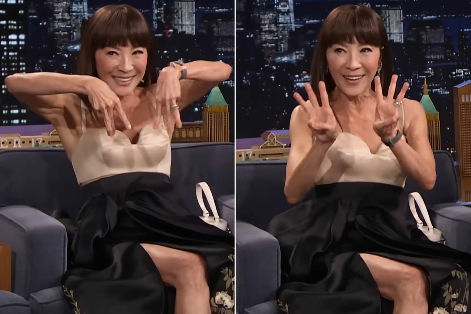 Michelle Yeoh mém és Wicked Madame Morrible karakter bemutatása Michelle Yeoh színésznő mém film karakter beszéd siker