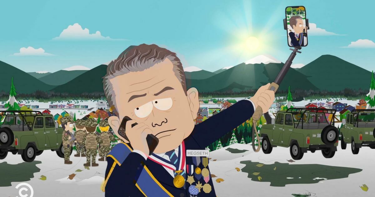 South Park epizód kritizálja Pete Hegseth háborús minisztert south park epizod amerikai haborus miniszter kritika reklamkampany